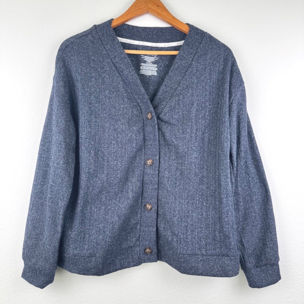 Live 2 Lounge Cardigan Set Womens L Blue Excellent Casual Loungewear Chic